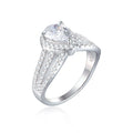 Silver Engagement Wedding Rings Fine Jewelry Pure S925 Sterling Silver Ring Diamond Engagement Wedding Rings for Women