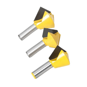 3Pcs Tungsten Steel V-Groove Dovetail Carbide Tipped Wood Router Bits Set