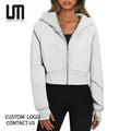 Liu Ming Custom Brand Logo Fall Winter Fashion Women Clothing Casual Long Sleeve Zip up Hoodie Coat Sweatshirts