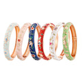 Daili Wholesale Classic Coloful Flowers Custom Bangle Bracelet Trendy Bangles Gold Bangles Indian Fashion Bracelets for Women