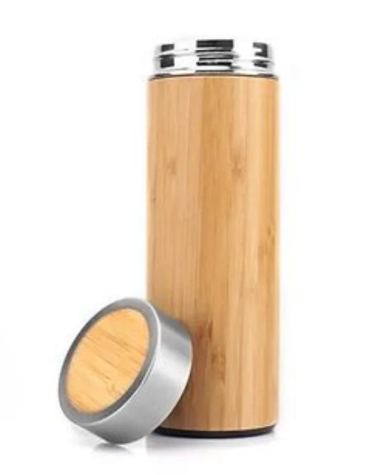 WanuoCraft Double Wall Bamboo Cup Customizable Eco-Friendly Wooden Bamboo Drinkware for Back to School