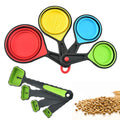 Food Grade Colorful Silicone Material Adjustable Collapsible Measuring Cups and Spoons Set of 8