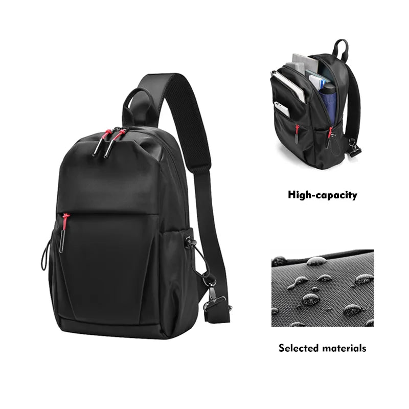 Hot Sell Wholesale Fashion Men Custom Waterproof Shoulder Bag Crossbody Chest Sling Bag