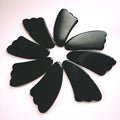 2025 Factory Supply Natural Polished Black Obsidian Ice Cream Spoons Heated Gua Sha Tools for Eye