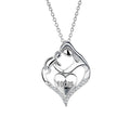 Fashion Trendy Mom and Son Heart Shape Pendant 925 Sterling Silver Simple Mothers Day Gift Necklace