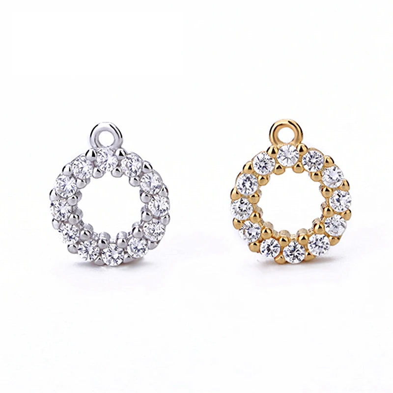 Tiny Flower Charms Necklaces Earrings Use 925 Sterling Silver Micro Setting Zircon Pendants Jewelry Accessories for Women