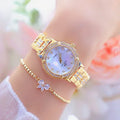 BS Watch Ladies 1338 Fashion Elegant Dress Bracelet Full Steel Rhinestone Lady Watches Charm Quartz Wrist Clock Reloj Mujer