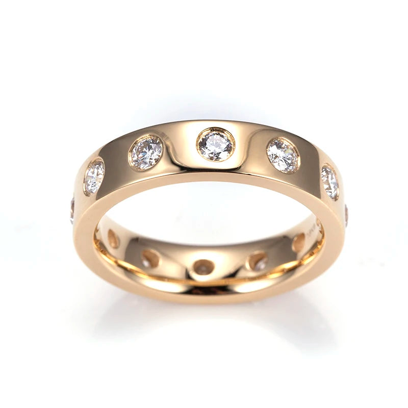 MSR-1347 18K Yellow Gold Engagement Ring Round-shape Lab Grown Diamond Ring