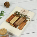 Manufacturers Selling Custom Logo PU Leather Wooden Keychain Key Ring