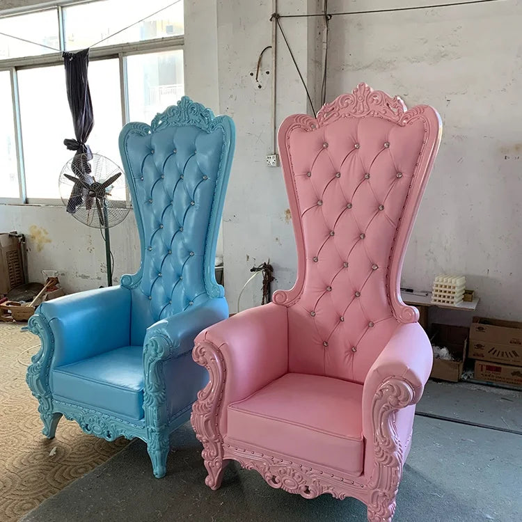 Foshan Factory Hot Pink Cheap High Back Antique  King Throne Royal Chair for Sale