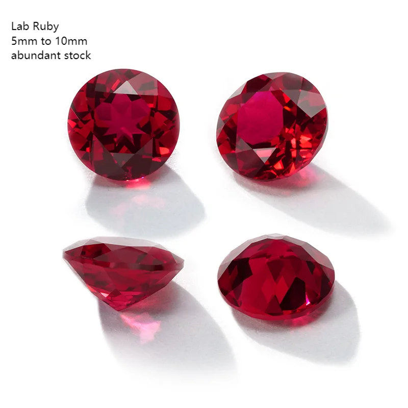 6mm 8mm Round Pigeon Blood Starsgem Loose Ruby Wholesales Lab Grown Sapphire Lab Color Gemstone Lab Ruby