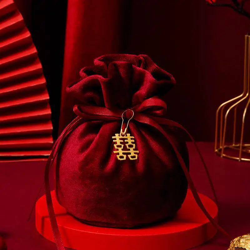Custom Luxury Velvet Drawstring Jewelry Pouches with Suede Silk Rope Recyclable Logo Gift Package Bags
