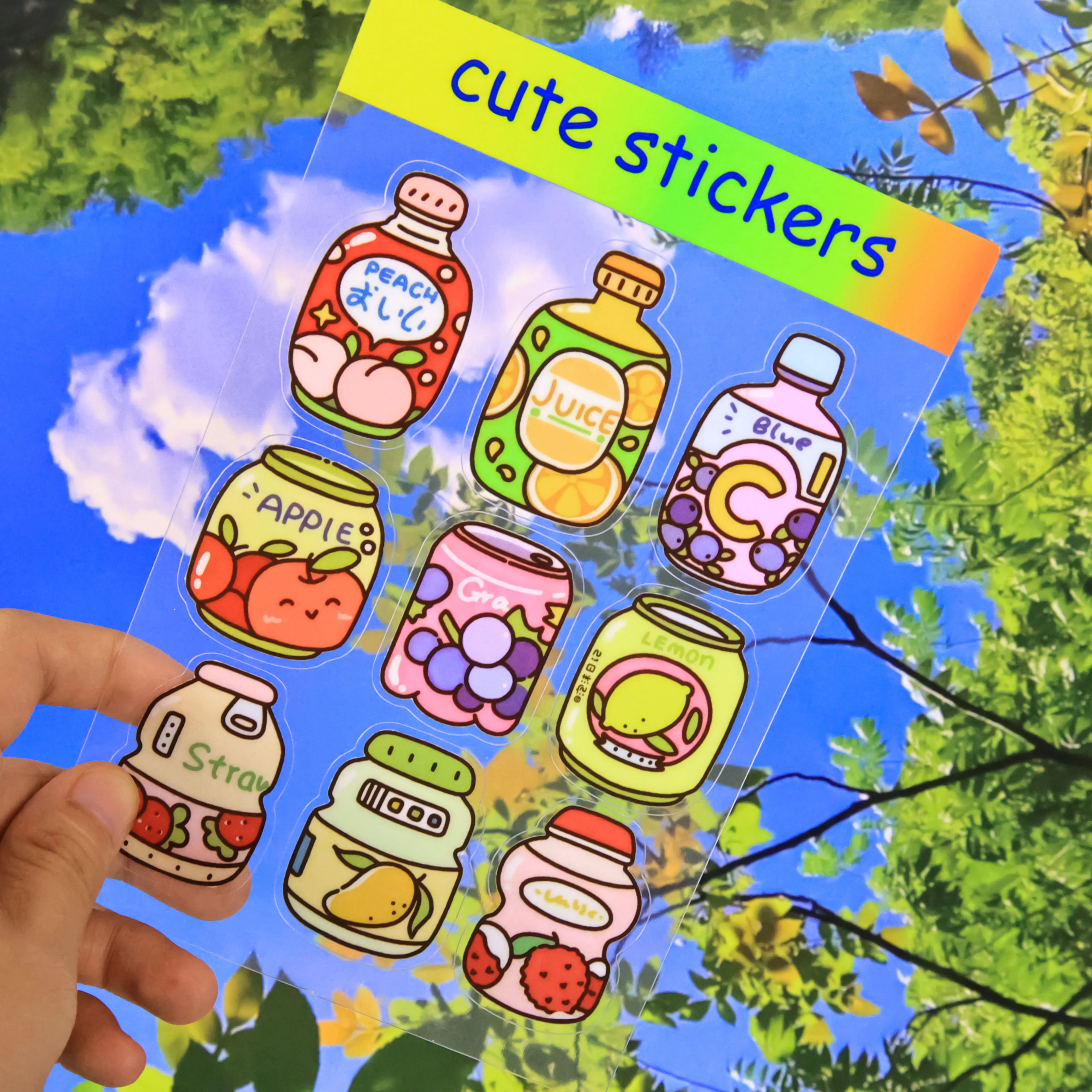 High Quality Custom Vinyl Adhesive Sticker Set Waterproof and Cute Design