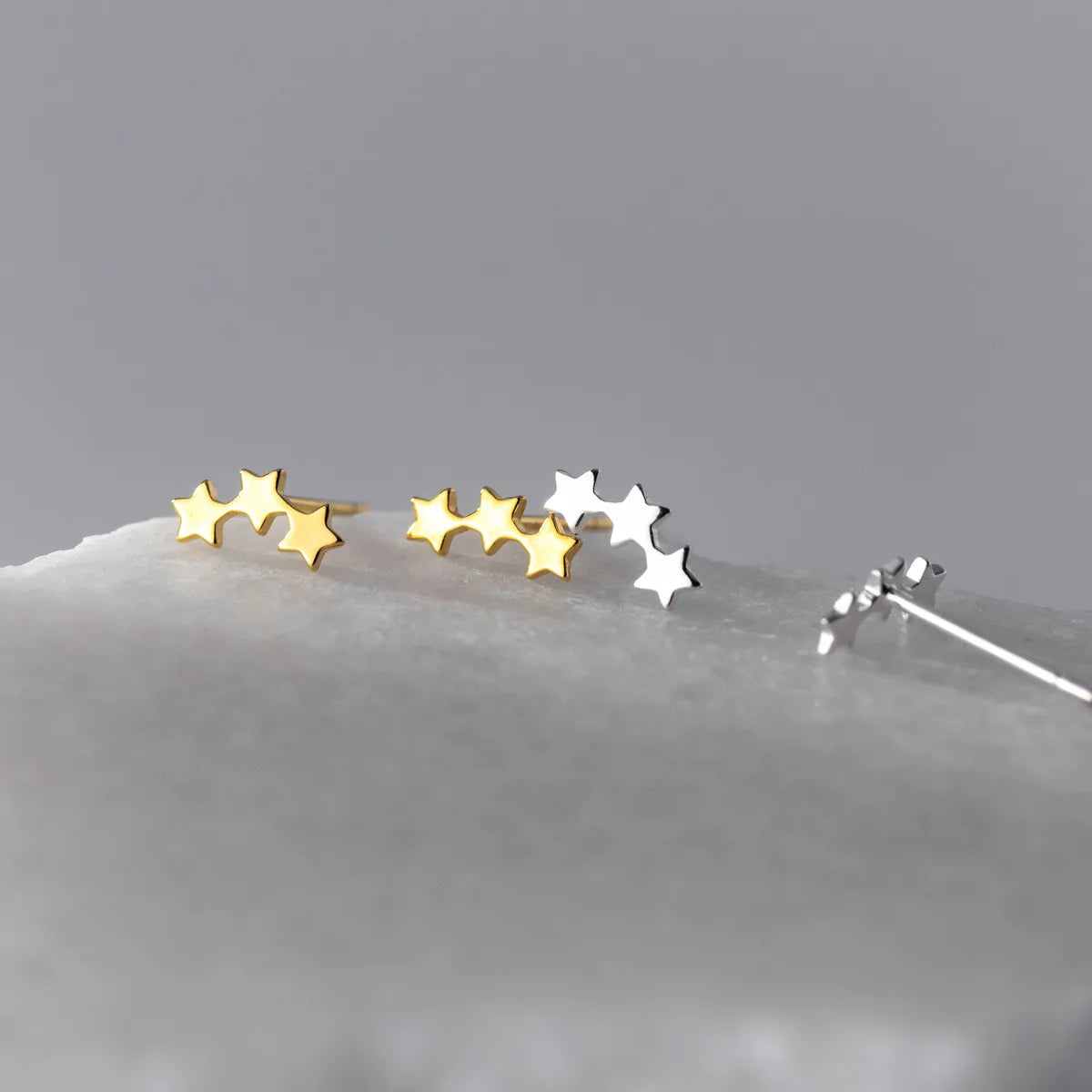 S925 Sterling Silver Three Star Earrings Designer Pentagon Stud Earrings 18K Gold Earrings Women Ear Jewelry