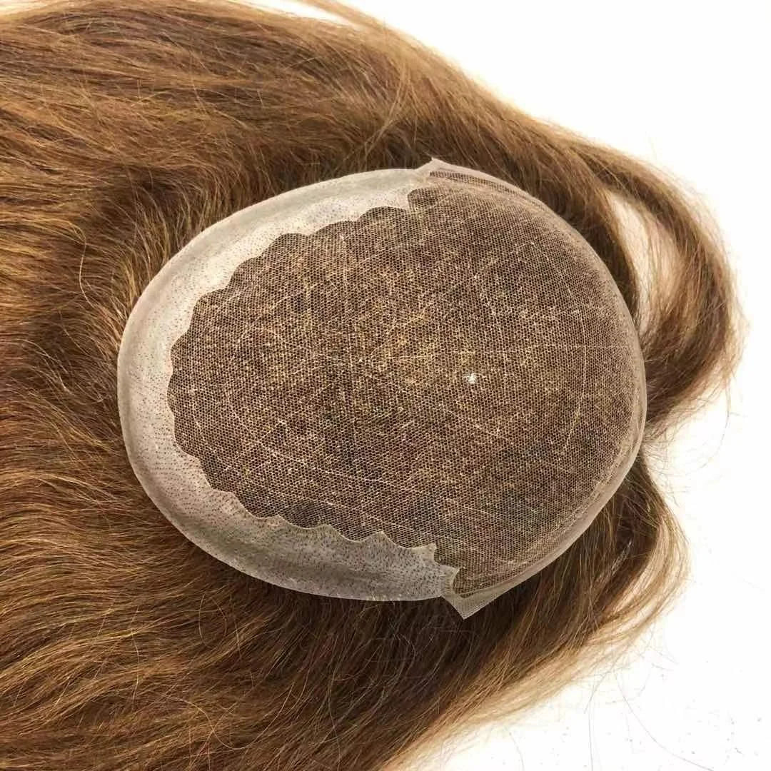 LONGFOR Instagram Popular Q6 Vrigin 100% Real Human Hair Woman Toupee Lace Front PU Around Toupee Remy Hair Topper Extensions