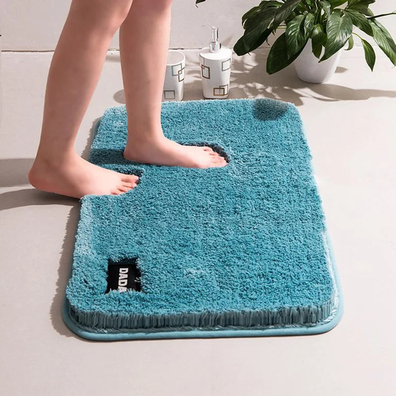 Quality Extra-Soft Plush Bath Shower Mats Solid Color Bathroom Rug Microfiber Material Super Absorbent Shaggy Bath Floor Carpets MegaBDM