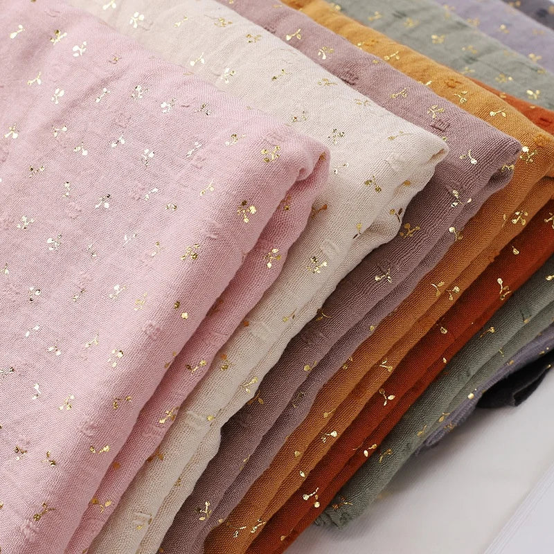 Zifeng OEM Hijab Con Turbante New Style Gilding Printed Cotton Linen Muslim Scarf