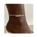 Spot Wholesale Personalized Custom Name Anklet Stainless Steel Gold Color Adjustable Women Anklet
