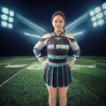 All Stars Uniforms Custom AB Rhinestone Bodysuits Cheerleading Sets for Girls Cheerleading Uniforms for All-Star Cheerleading