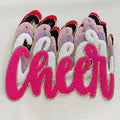 Wholesale Chenille Cheer Patches Iron on Letter Patches Girl Women Colorful Hot Pink 11'' Chenille Letter Patches for Clothing