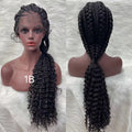 Crochet Braiding Synthetic Hair Braided Ponytail 13x4 Lace Front Wigs 613 Blonde Afro Kinky Curly Burgundy Frontal Braids Wig