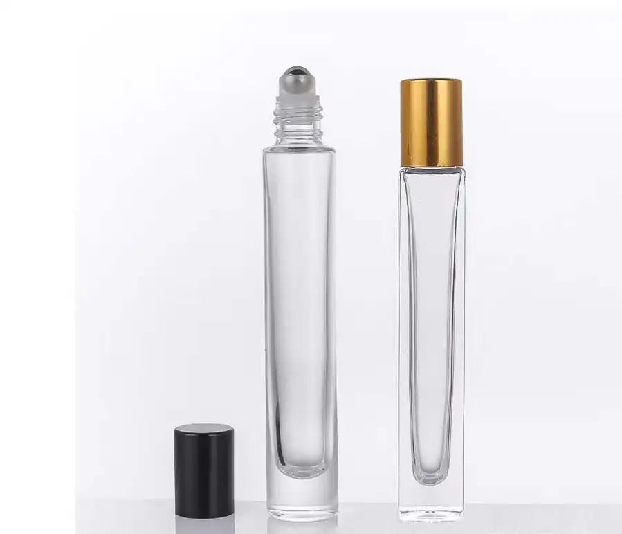 10ml Empty Glass Roller Bottle with Black Cap