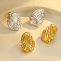NIMAI Stylish Unique 18K PVD Plated Metal Stainless Steel Geometric Unusual Earrings Personalized Charm Daily Jewelry Gift