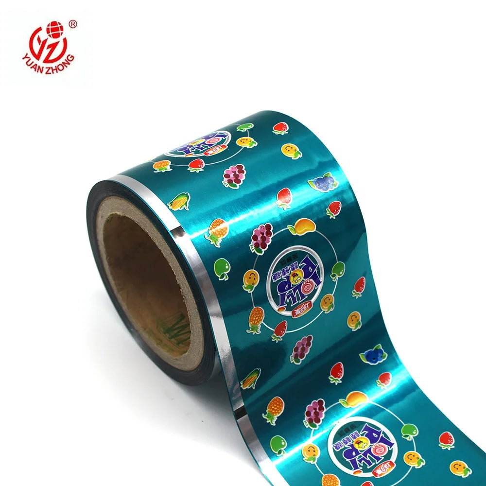 Yuanzhong Factory Custom Soft Flexible Waterproof Eco-friendly Lollipop Snack Cookie Packaging Film Food Grade BOPP/CPP
