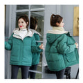 Cheap Zipper Loose Padded Coat Solid Casual Warm Thick Warm Windproof Coats Hooded  for Girls