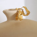 Waterproof Irregular Gold Hoop Earrings Non Tarnish Stainless Steel Geometric Earrings