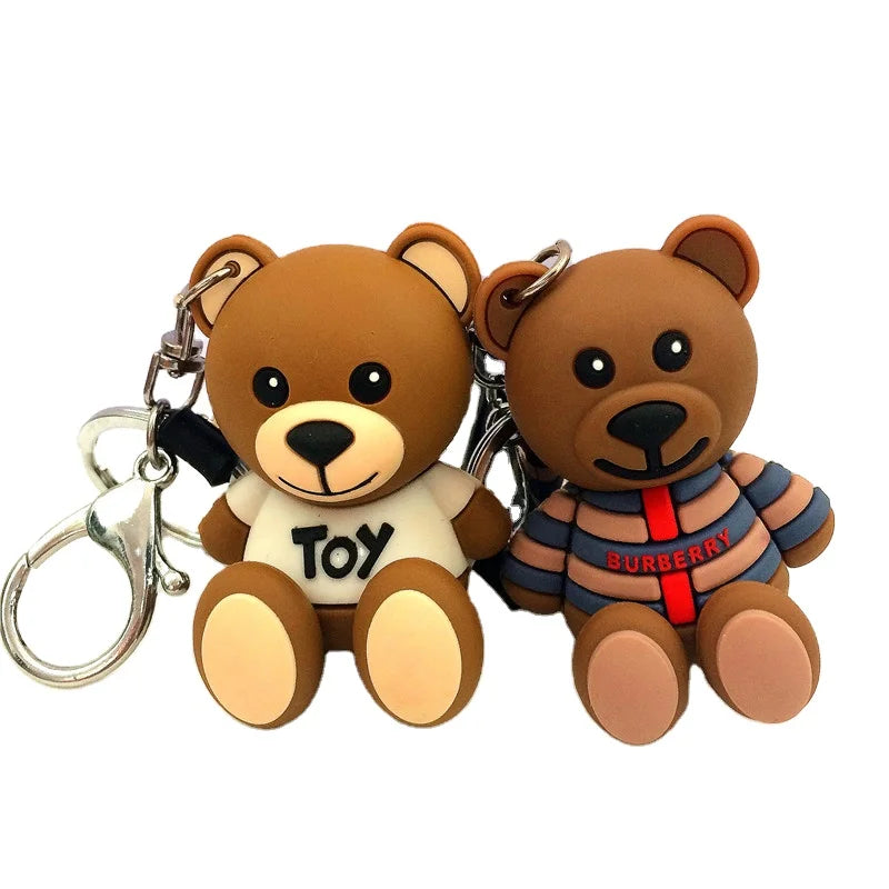 Factory Bear Keychain Charm 3D Pendant Keychain Silicone Keyring