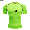 Custom Logo Work Out T-shirt 90 Polyester 10 Spandex Compression Breathable Athletic TShirt Quick Dry Sport Gym T Shirt for Men