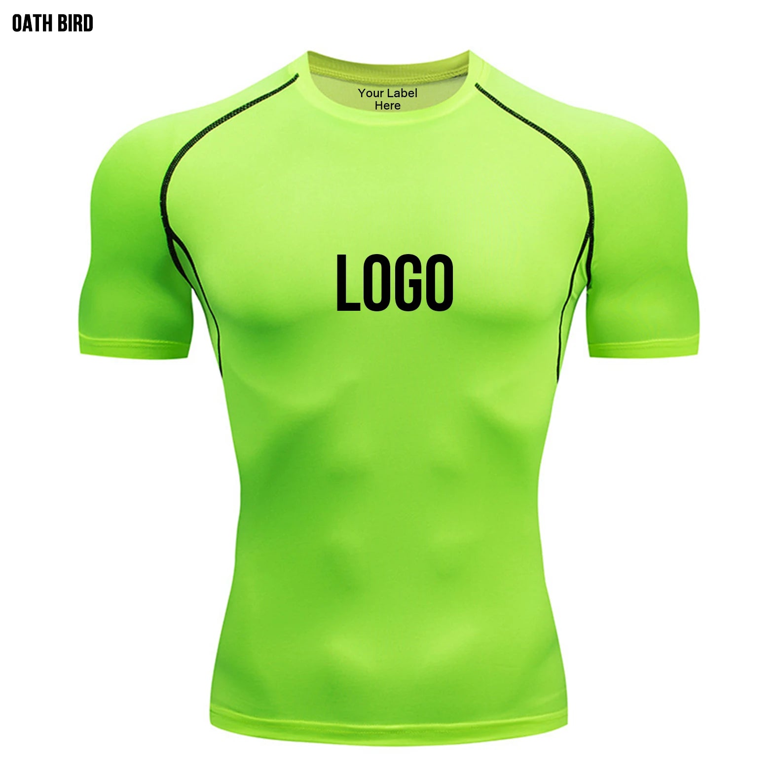Custom Logo Work Out T-shirt 90 Polyester 10 Spandex Compression Breathable Athletic TShirt Quick Dry Sport Gym T Shirt for Men