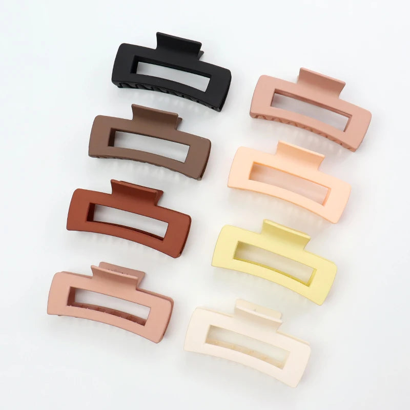 B.PHNE Solid Color Rectangle Hair Claws Clips Large Claw Clips for Thick Hair Women Hair Accessories