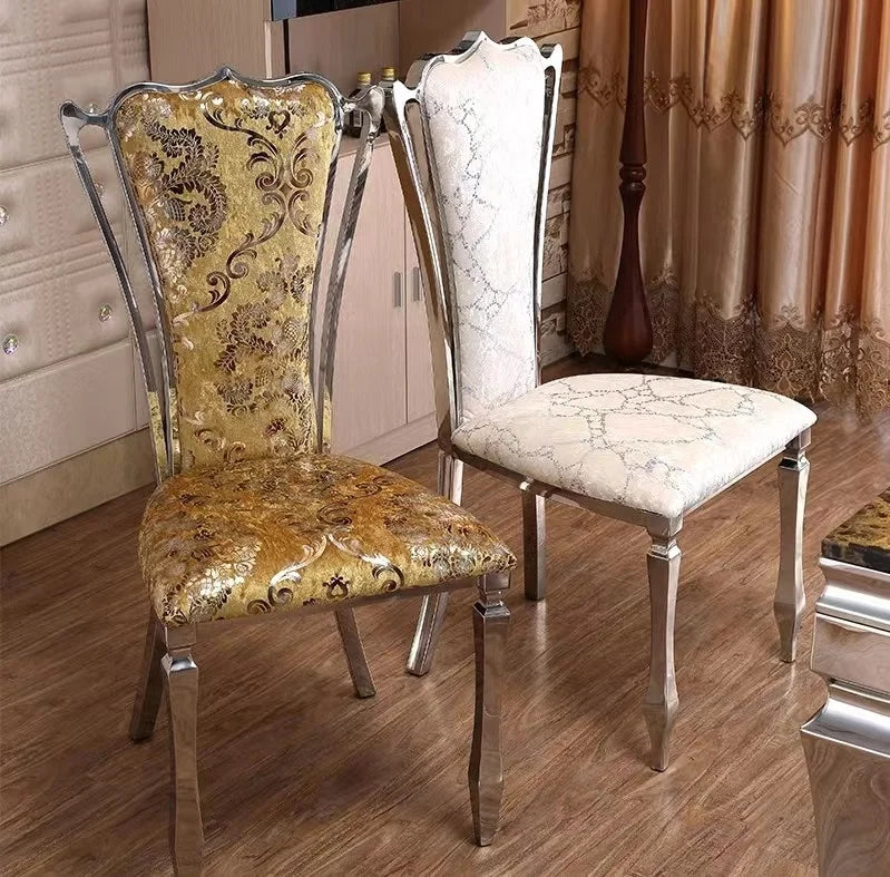 Cheap Black Dining Room Furniture Set Modern Dining Chairs Luxury Restaurant Velvet Leather Chairs Metal Wedding Banquet Chairs