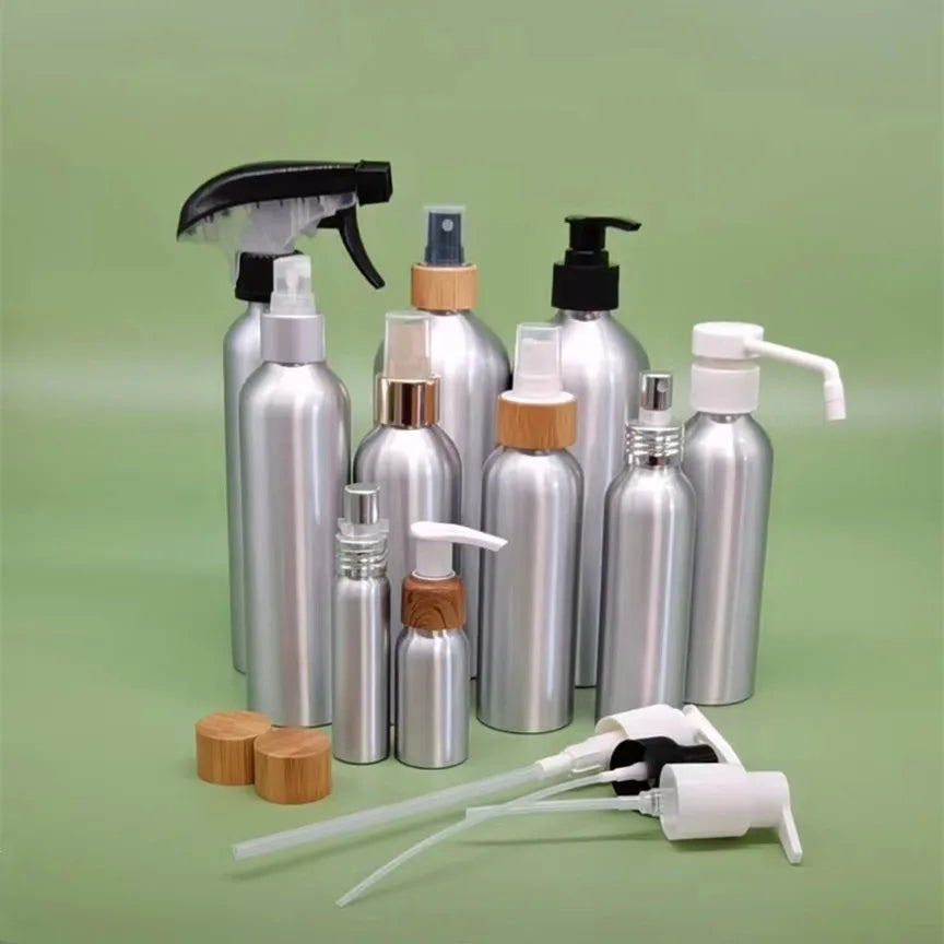 Perfume Aluminum Sprayer Aluminum Spray Lotion Bottle 30ml 50ml 100ml 200ml 300ml 500ml Small Metal Bottle with Pump Sprayer