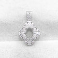 Sterling Silver 5*7/7*9mm Semi Mount Pendant Empty Frame Blank Support Setting S925 Base Hold Without Center Stone for DIY Inlay