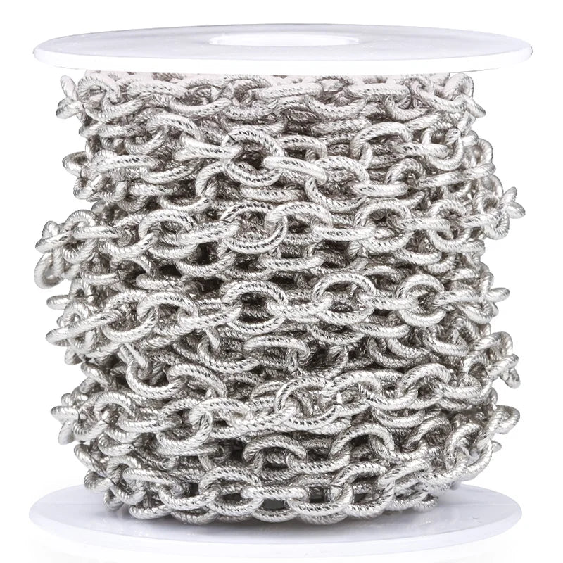 Stainless Steel Flat O-Chain Cable Jewelry Findings Component for Men and Women for Necklace Making