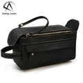 Men Genuine Leather Multifunctional Clutch Bag Crazy Horse Skin Women's Cosmetic Bag Large Capacity Toiletry Storage Bag