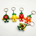 Factory Wholesale Custom Plastic Rubber Key Holder Soft Pvc Watermelon Keychain Cute With Fruit Shape Keyring Gift