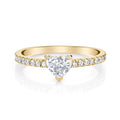 Gemnel Dainty 925 Sterling Silver 0.1 Micron 1 Carat Moissanite Heart Engagement Band Wedding Ring