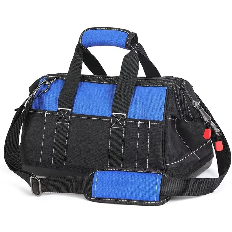Wide-Mouth Polyester Tool Bag with Molded Waterproof Base Multi-Pockets for Engineers OEM & ODM Supported
