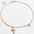 Wholesale Hot Sale Rose Gold Multi Cross Charms Pendant Dangling Link Chain Bracelet 18k Real Gold Jewelry Cross Bracelet