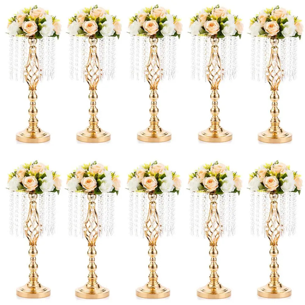 Crystal Artificial Flower Decoration Wedding Road Guide Vase Wedding Party Birthday Event Home Dining Table Center Decoration