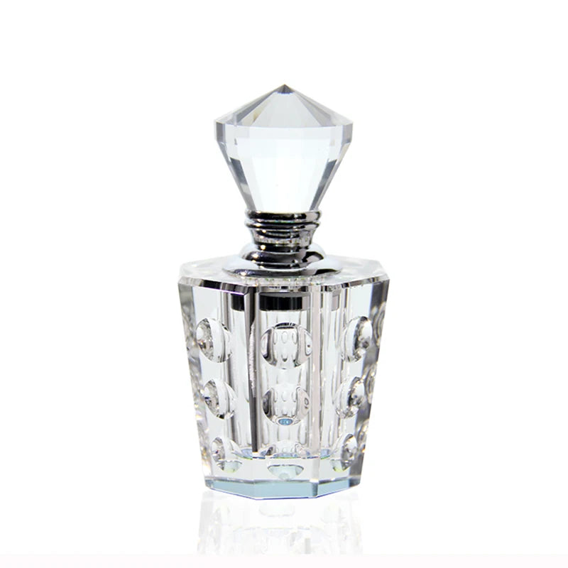 12ml Attar Perfume Glass Refillable Embossed Bottle Arabian Empty Oud Essential Oil Crystal Packaging Bottle