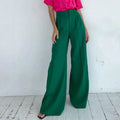 S-XL  Drooping Wide Leg Pants High Waisted Suit Pants Autumn and Winter Women's Casual Straight Leg Floor Pants