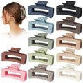 12PCS/Gift Box Packaging 4.1" Big Hair Claw Clips for Women Girls Thick Thin Hair Strong Hold Matte Square Hair Clips