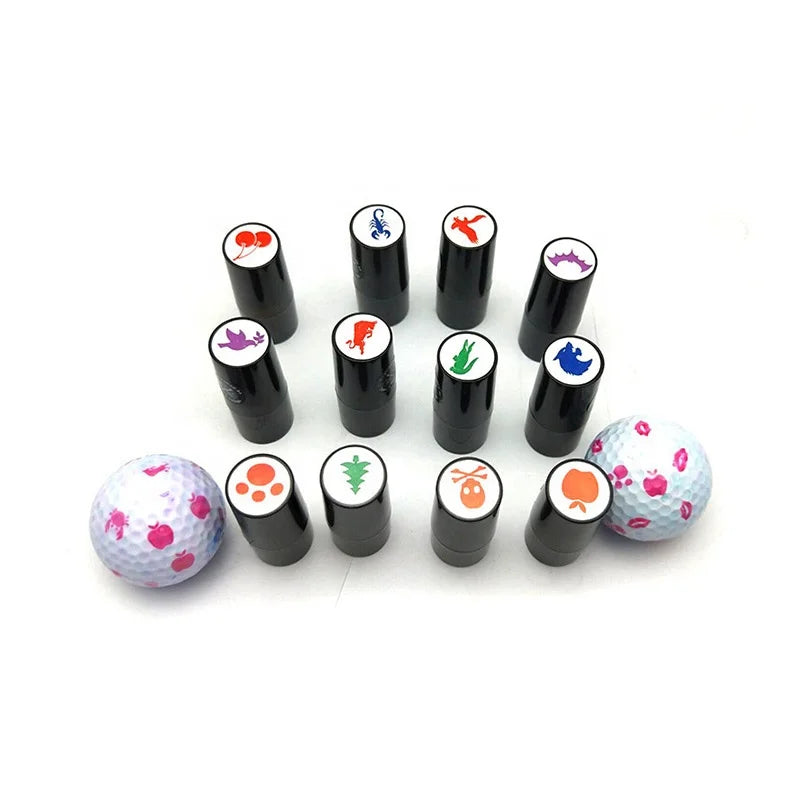 High Quality Soft Mini Golf Accessories No Fade Fast Dry Plastic Custom Logo Golf Ball Stamps