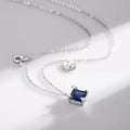 New 925 Sterling Silver Zodiac Birthstone Color Cz Pendant Women Necklace Jewelry