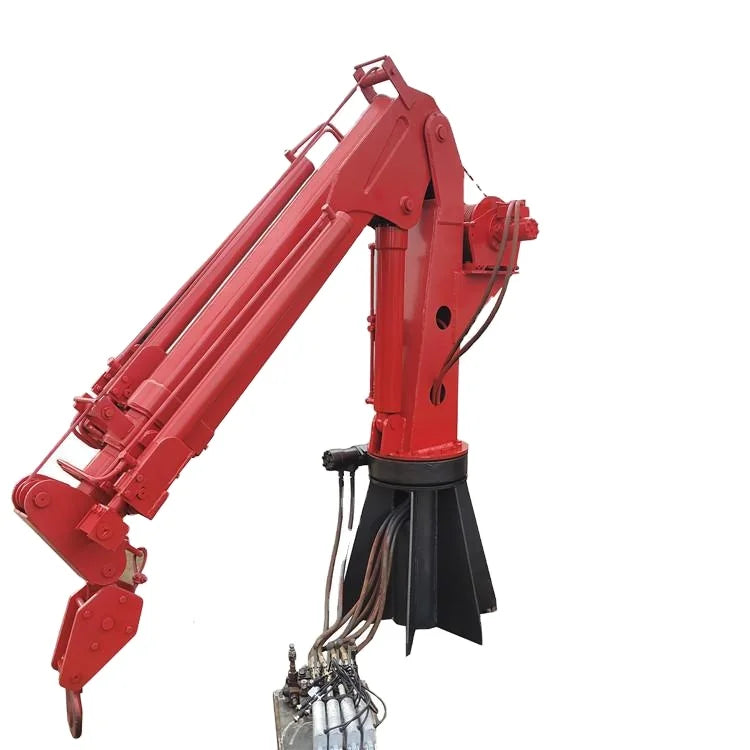 Small Ship Marine Lifting Side  Folding  Boom Crane Truck Lift Hydraulic Telescopic Arm for Sale